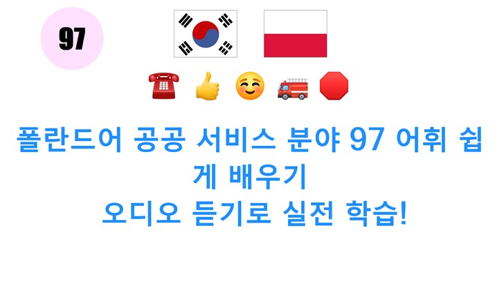 폴란드어 공공 서비스 분야 97 어휘 쉽게 배우기: 오디오 듣기로 실전 학습!